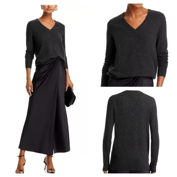 DONN GRAY V-Neck gray sweater Silk Cashmere women’s size S - Picture 3 of 8